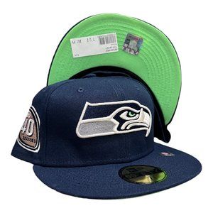 New Era Seattle Seahawks 59FIFTY Fitted Hat Cap 40th Season Side Patch
